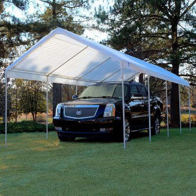 Image showing  10 ft. x 27 ft. Universal Canopy, 1 3/8 in. Steel Frame, 10 Leg, White
