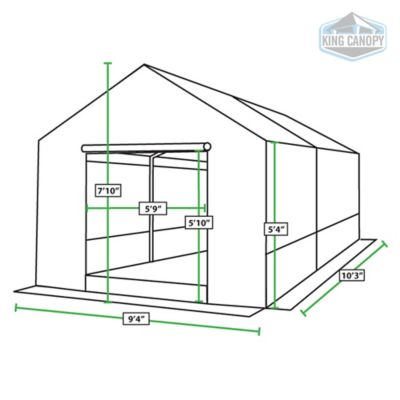 Image showing  10 ft. 6 in. x 9 ft. 7 in. Greenhouse Kit