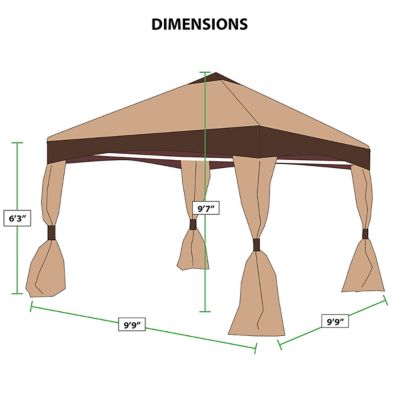 Image showing 6 th King Canopy 10 ft. x 10 ft. or 13 ft. x 13 ft. Garden Party Gazebo