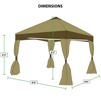 Image showing 6 th King Canopy 10 ft. x 10 ft. or 13 ft. x 13 ft. Garden Party Gazebo