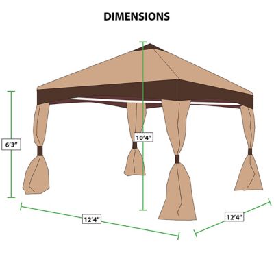 Image showing 6 th King Canopy 10 ft. x 10 ft. or 13 ft. x 13 ft. Garden Party Gazebo