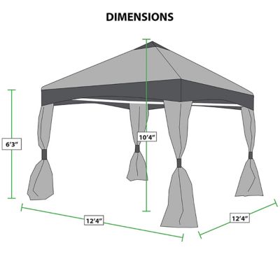 Image showing 6 th King Canopy 10 ft. x 10 ft. or 13 ft. x 13 ft. Garden Party Gazebo