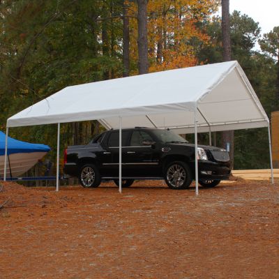 Image showing  Hercules Hammertone Carport Canopy, 10 ft. x 20 ft., White