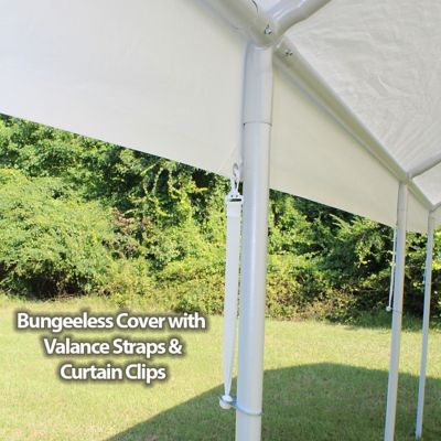 Image showing 5 th King Canopy Hercules Powder-Coat Carport Canopy, 18 ft. x 20 ft., White