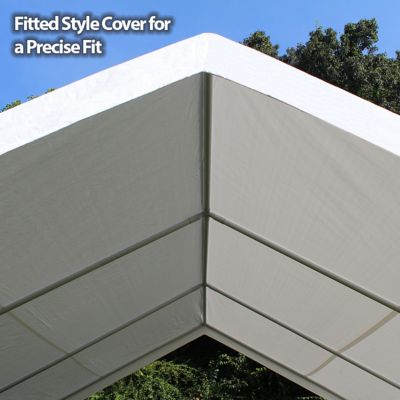 Image showing 6 th King Canopy Hercules Powder-Coat Carport Canopy, 18 ft. x 20 ft., White