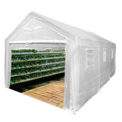 Image showing 5 th King Canopy Hercules Powder-Coat Carport Canopy, 18 ft. x 27 ft., White