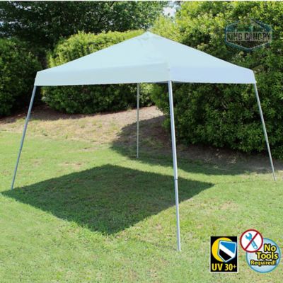 King Canopy 10x10 / 8x8 Steel Slant Leg Top Pop-Up Tent, White