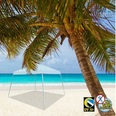 Image showing  10 ft. x 10 ft. Steel Slant Leg Top Pop-Up Tent, White