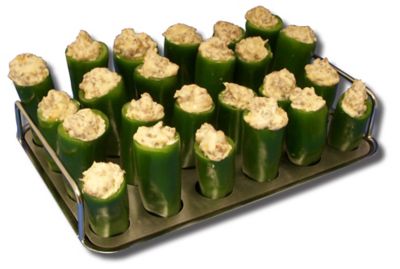 Image showing  24-Hole Stainless Steel Jalapeno Rack and V-Bottom Cooking Tray with Corer Tool, Lifting Handles