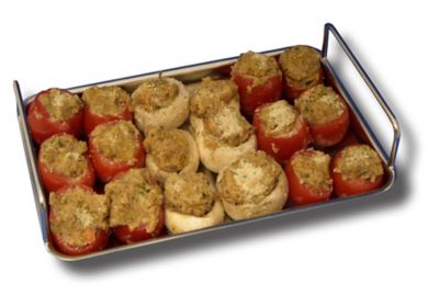 Image showing  24-Hole Stainless Steel Jalapeno Rack and V-Bottom Cooking Tray with Corer Tool, Lifting Handles