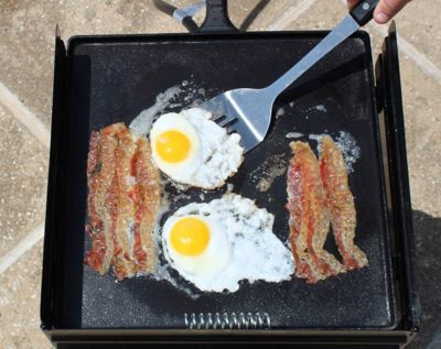 Image showing  2-Sided Square Pre-Seasoned Cast Iron Griddle with Handle, 14 in. x 14 in.