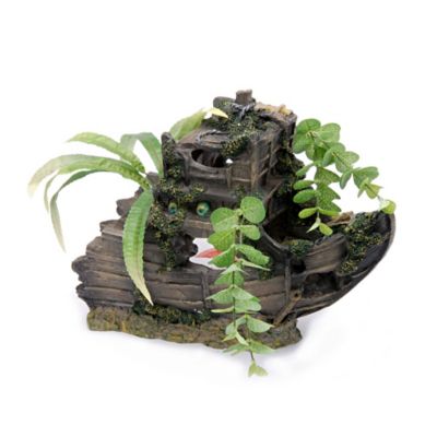 Penn-Plax Shipwreck Bow Aquarium Decoration, Large, 15 in. x 7 in. x 11 in.