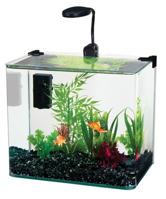 Penn-Plax Radius Glass Fish Tank Aquarium Kit with LED Light, 3.4 gal.