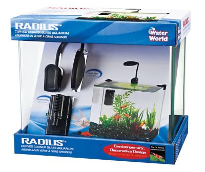 Image showing  Radius Glass Fish Tank Aquarium Kit with LED Light, 3.4 gal.