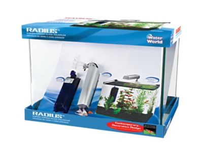 Image showing  Radius Glass Fish Tank Aquarium Kit with LED Light, 10 gal.