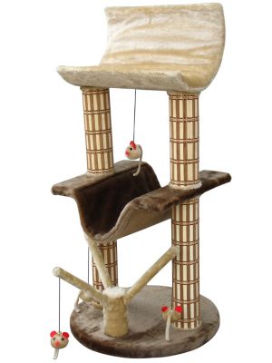 Penn-Plax 45 in. Multi-Level Cat Lounger with Tree Post