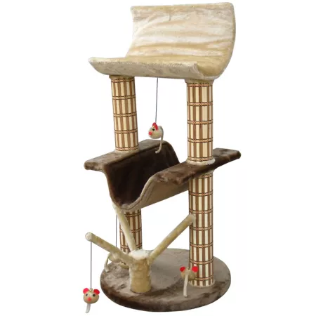 Penn-Plax 45 in Tiered Cat Lounger with Tree Post Cat Trees & Condos