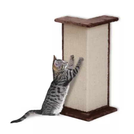 Penn-Plax Corner Wall Cat Scratching Post 15 in x 10 in x 30 in Double Sided Natural Sisal Cat Scratchers