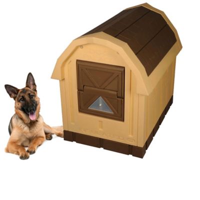 Image showing 8 th Dog Palace Premium Insulated Outdoor Plastic Dog House, Tan/Brown