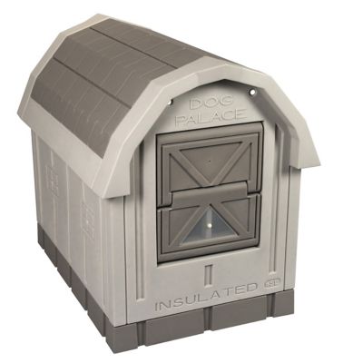 Dog Palace Premium Insulated Outdoor Plastic Dog House, Taupe Grey