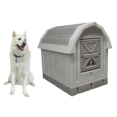 Image showing 6 th Dog Palace Premium Insulated Outdoor Plastic Dog House, Taupe Gray
