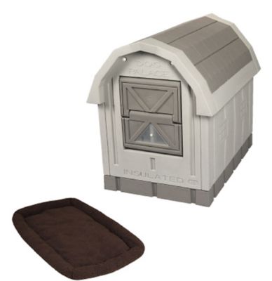 Dog Palace Premium Insulated Outdoor Plastic Dog House with Fleece Bed