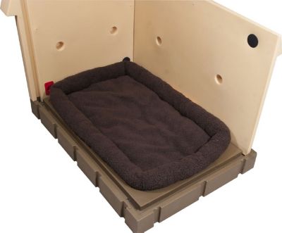 Image showing  Premium Insulated Outdoor Plastic Dog House with Fleece Bed