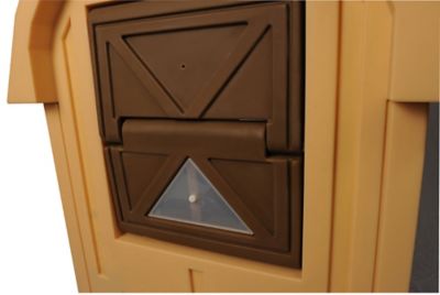 Image showing 7 th Dog Palace Premium Insulated Outdoor Plastic Dog House with Fleece Bed