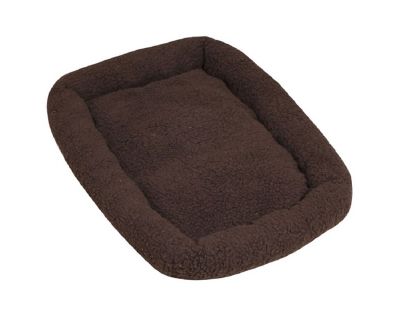 Dog Palace Rectangular Fleece Bagel Pet Bed, Brown