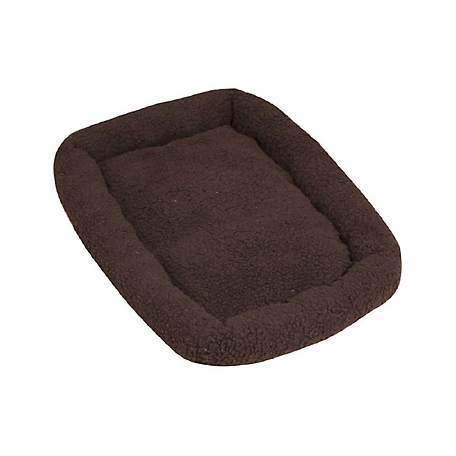 Dog Palace Rectangular Fleece Bagel Pet Bed, Brown