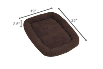 Image showing  Rectangular Fleece Bagel Pet Bed, Brown