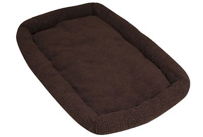Image showing  Rectangular Fleece Bagel Pet Bed, Brown