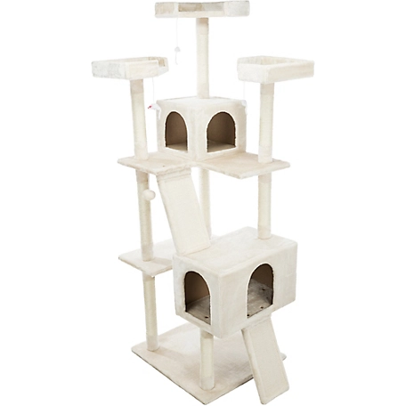 TRIXIE Celeste 69 in. Cat Tower with Three Scratching Columns, Condos, Climbing Ramps, Platforms, Dangling Toys