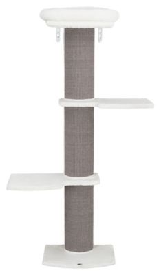 TRIXIE 63 in. Acadia Cat Tower with Wall Support, Oversized Scratching Post, 3 Platforms and Removable Bed