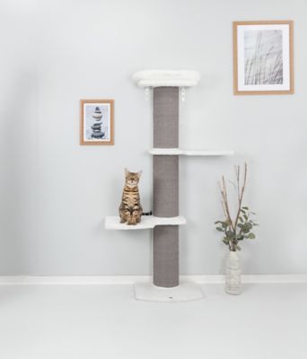 Image showing  63 in. Acadia Cat Tower with Wall Support, Oversized Scratching Post, 3 Platforms and Removable Bed