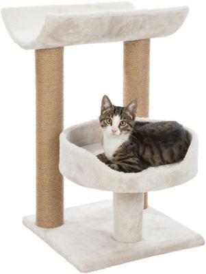 Image showing  25 in. Isaba Scratching Post Cat Tree with 2 Platforms, Light Gray
