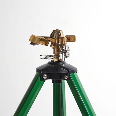 Image showing  6,359 sq. ft. 90 ft. Brass Impact Sprinkler on Adjustable Tripod, 3/4 in.