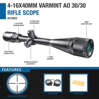 Image showing  4-16 x 40mm AO Varmint Rifle Scope 30/30 Reticle