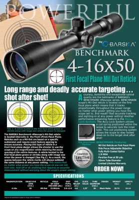 Image showing  4-16x50mm Benchmark Long Range First Focal Plane Mil-Dot