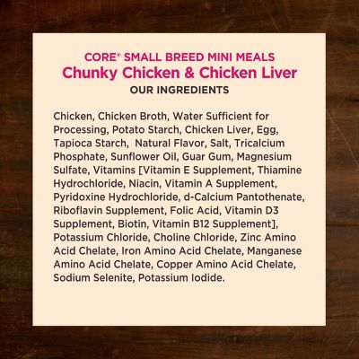 Image showing  Natural Grain Free Small Breed Mini Meals Wet Dog Food, Chunky Chicken & Chicken Liver Entree in Gravy, 3 oz.