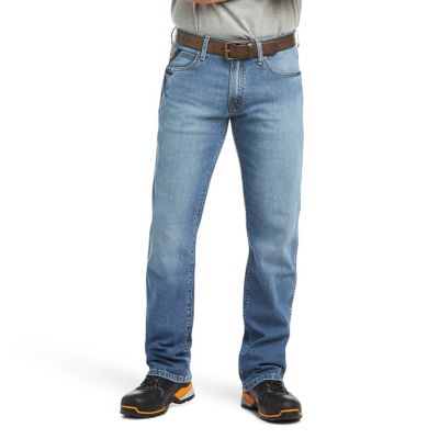 Image showing  Men's Stretch Fit Low-Rise Rebar M4 Relaxed DuraStretch Basic Bootcut Work Jeans