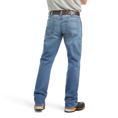 Image showing Ariat Men's Stretch Fit Low-Rise Rebar M4 Relaxed DuraStretch Basic Bootcut Work Jeans