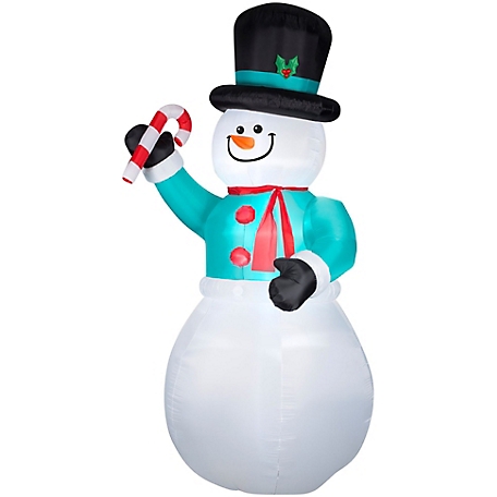 Gemmy Airblown Inflatable Snowman with Candy Cane