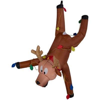 Gemmy Airblown Inflatable Gutter Hanging Reindeer