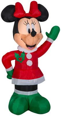 Gemmy Airblown Inflatable Winter Outfit Minnie with Red Bow