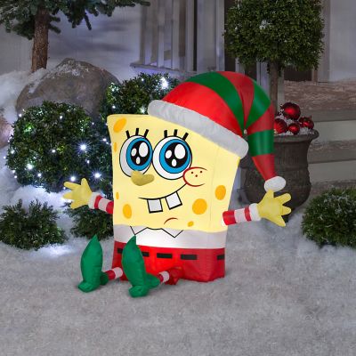 Image showing  Airblown Inflatable SpongeBob in Holiday Outfit