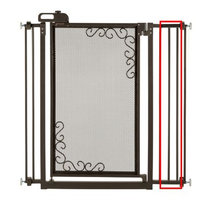 Image showing  Tall One-Touch Metal Mesh Pet Gate Extension, 4 in. x 0.8 in. x 28 in., Antique Bronze