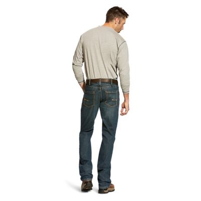 Image showing 2 th Ariat Men's Stretch Fit Natural-Rise Rebar M5 DuraStretch Edge Straight Leg Work Jeans