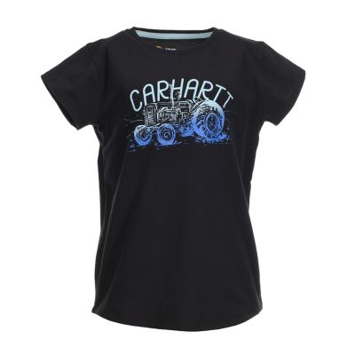 Carhartt Girls' Short-Sleeve Tractor T-Shirt with Neck Tape