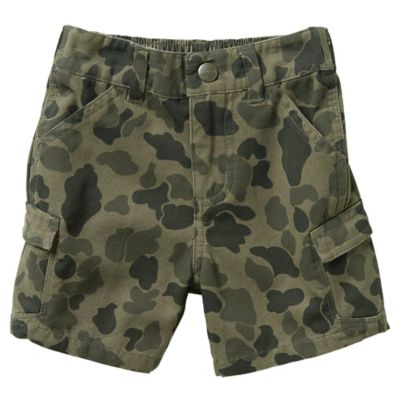 Carhartt Girls' Washed Adjustable Waist Camo Shorts with Side Vents